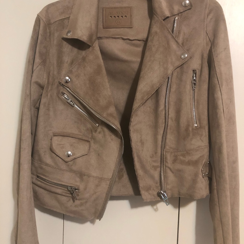 Blank NYC suede like Moto jacket Anthropologie Sz XS
